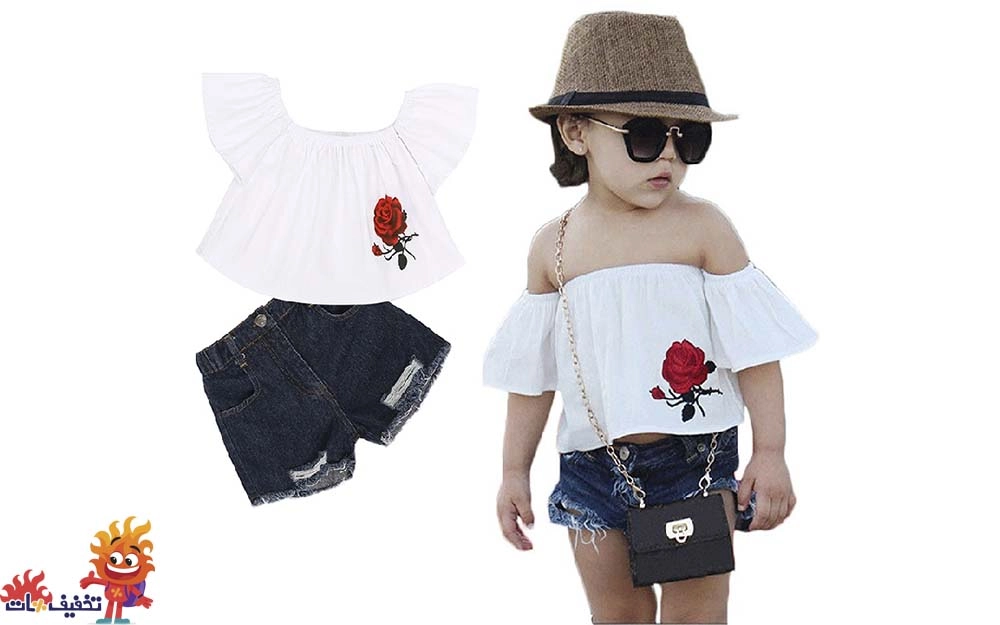 تاپ و شلوارک شیک دخترانه