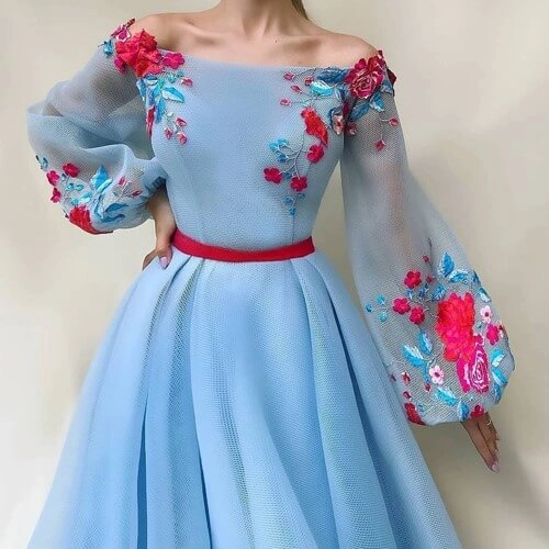 پیراهن کوتاه آبی