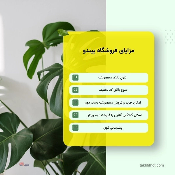 مزایای فروشگاه پیندو